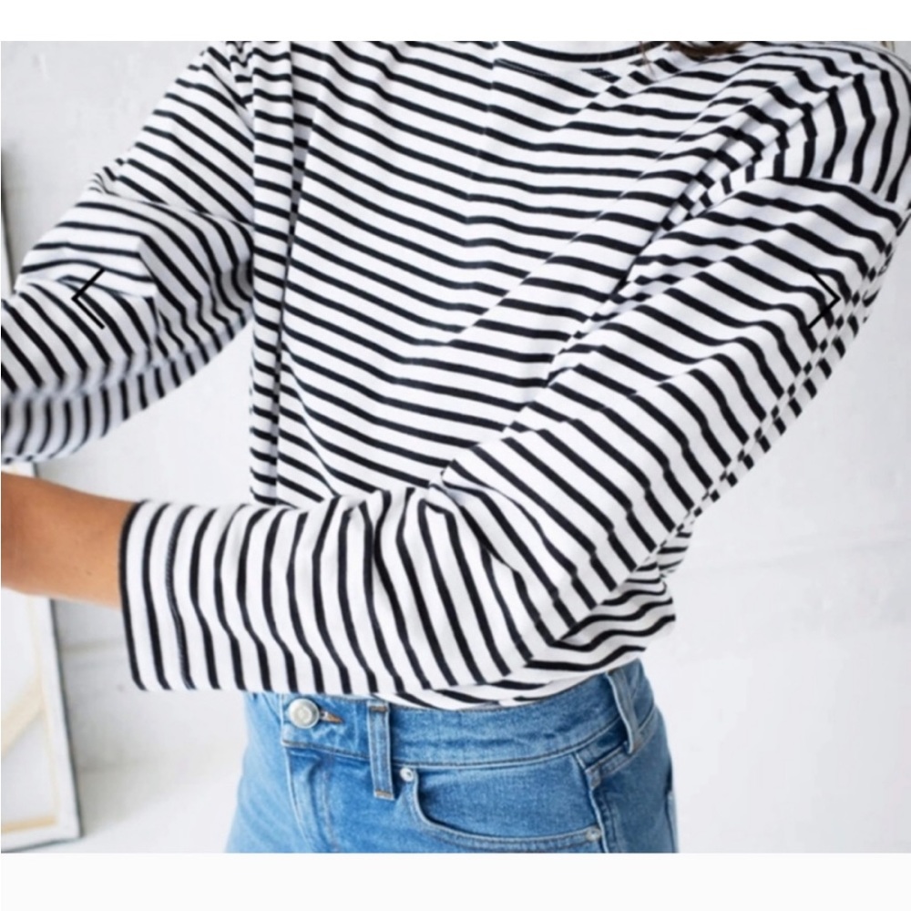 AYR Black & White Striped Long Sleeve Tee